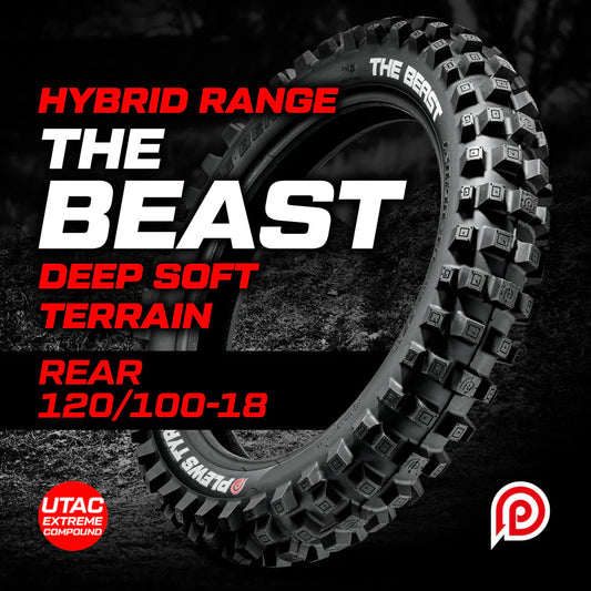 Plews The Beast Hybrid Range 120/90 - 18 inch Rear Enduro and Trail Tyre