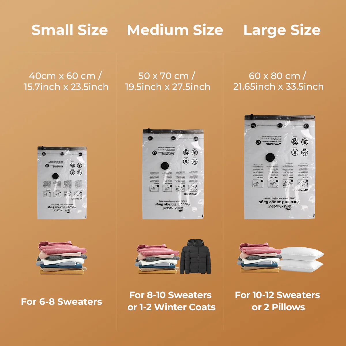 Flextail Vacuum Storage Bags - size small